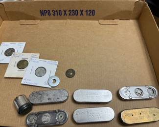 vintage city transportation tokens - Omaha, San Francisco