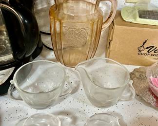 pink depression glass pitcher