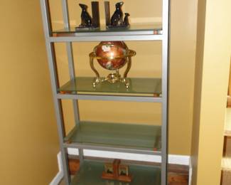 Glass and Steel Etagere
