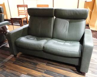 Stressless Ekornes Arion Two Seat Recliner Custom Green Color
