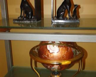 Dog Bookends, World Globe