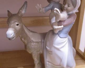 Lladro "Donkey Ride Mother & Child" Figurine