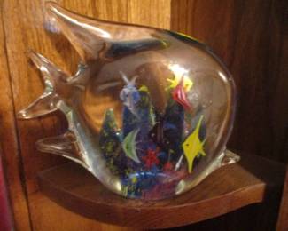 Vintage Murano Style Art Glass Fish within a Fish