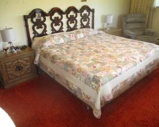 King Size Bed Frame with Mattress Set