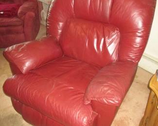 Red Leather Lazy Boy Recliner