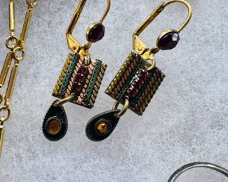 Stunning pair of designer Adaya earrings, handmade and one of a kind from Tel Aviv