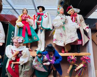 Vintage Polish Kraków Handpainted traditional folk art dolls