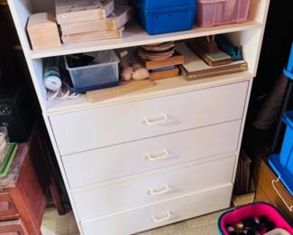 Full cupboards of crafting items, cupboard and containers for sale!