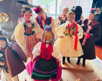 Vintage Polish Kraków Handpainted traditional folk art dolls
