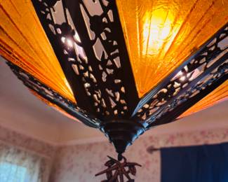 Art Deco slip shade chandelier, 1920s-1930s