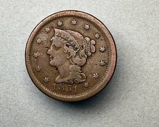 1851 Braided Hair Large Cent