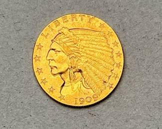 1909 Indian Head Quarter Eagle