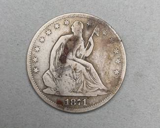 1871 Carson City Liberty Seated Half Dollar