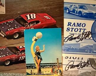 Vintage NASCAR memorabilia. Bid online at: https://modestlambestatesales.hibid.com/