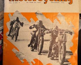 1950 American Motorcycling magazine. Bid online at: https://modestlambestatesales.hibid.com/