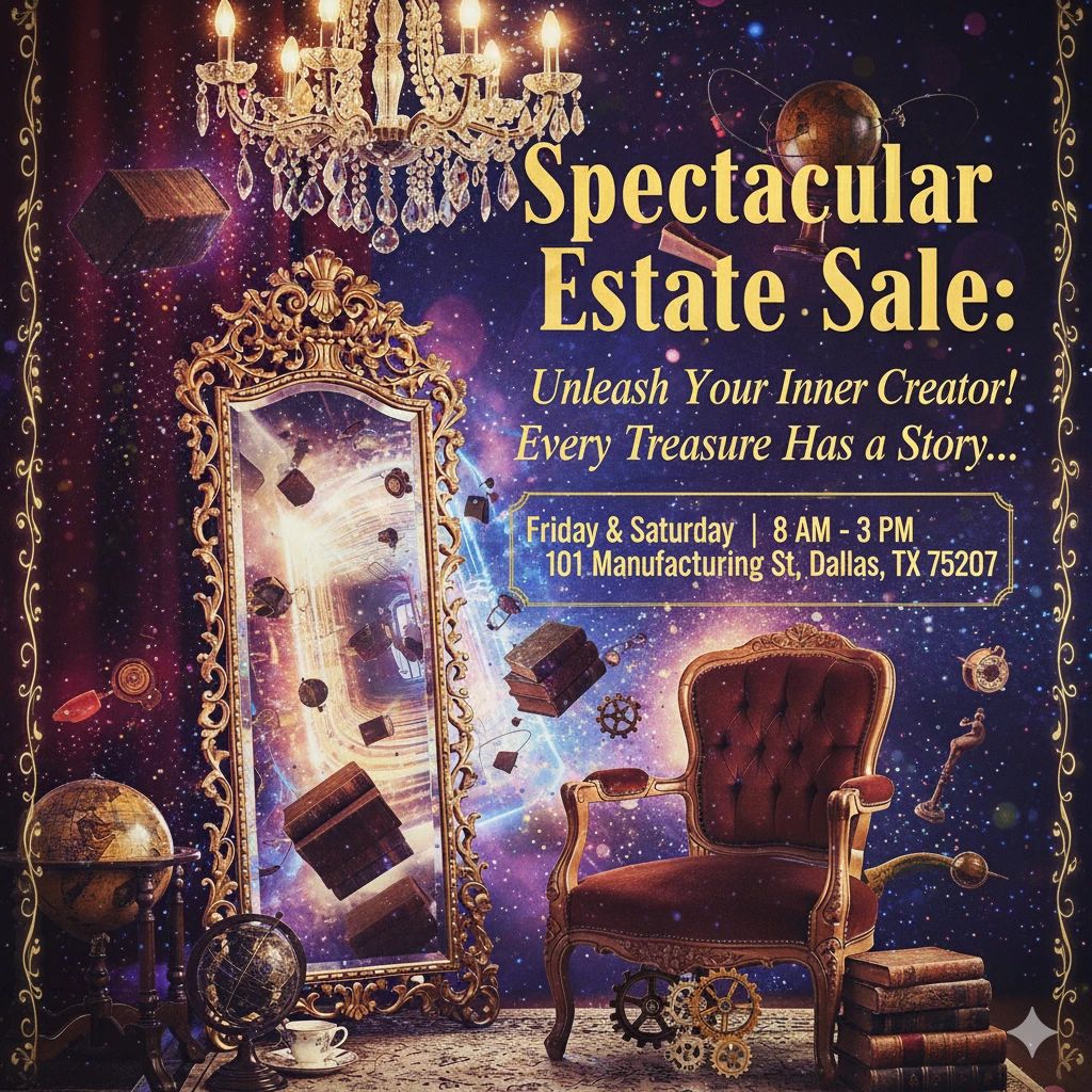 Items in this image are an illustration of the potential treasures in stock!