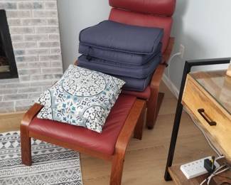 Chair & ottoman (cushions are for porch furniture)