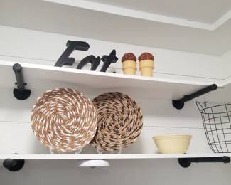 Kitchen decor; floating shelves