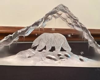 Lucite Polar Bear Sculpture