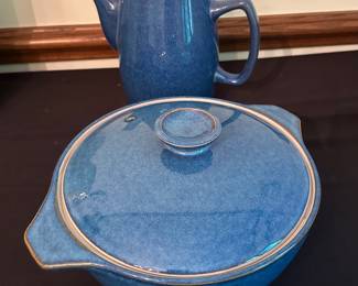 Denby English Stoneware Covered Dish and Tea Pot