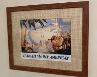 Vintage Pan Am Framed Travel Poster