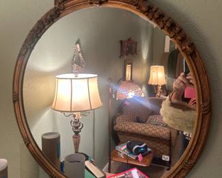 Antique round mirror