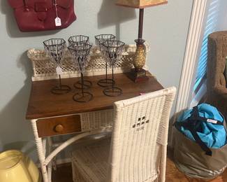 Antique wicker writing desk