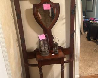 Antique oak Hall tree