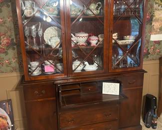 Antique Mahogany secretary/display cabinet 