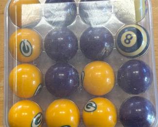 FOOTBALL SEASON! NFL MN Vikings and Green Bay Packers Pool Ball Set. Perfect for divided homes!
