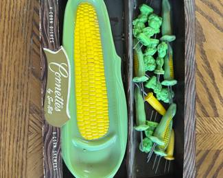 Vintage Cornettes Corn on the Cob Dishes and Utensils
