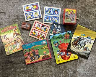 Vintage children’s puzzles, book