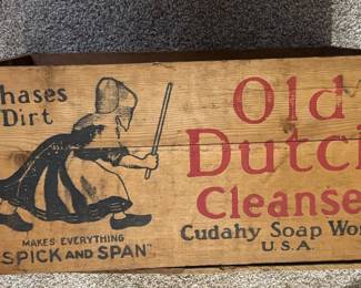 Vintage Old Dutch Cleaner Wood Crate
