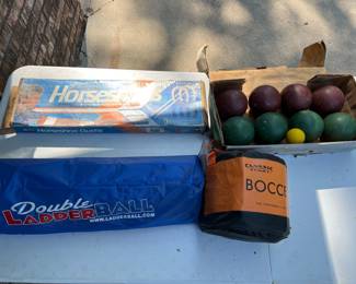 Bocce Ball, Horseshoe, and Ladder Ball Yard Games