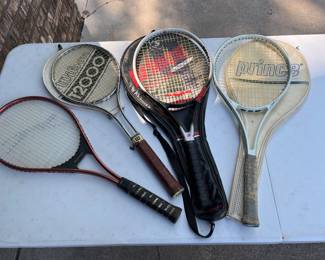 Prince, Wilson, and Slazenger Tennis Racquets