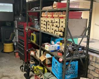 Garage full of various tools and equipment 