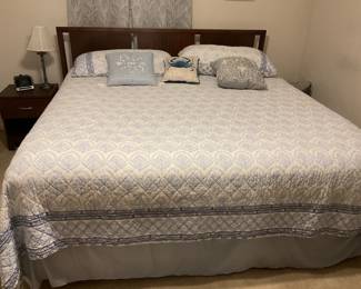 King size bed with beautiful headboard 