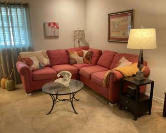 Autumn rust color sofa includes pillows 