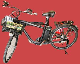 Nakto City Electric Bike - Men's 26" Camelback with basket