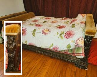 Carved antique day bed