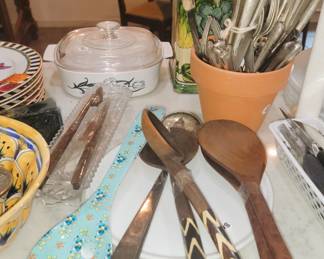 Serving utensils and silverplate