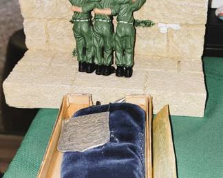 Judaica: mini Torah and Western Wall Menorah