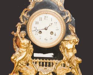 Heavy brass and marble clock