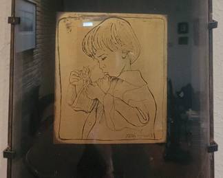 Framed etching