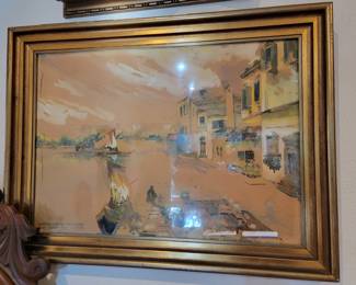 Antique framed Russian art