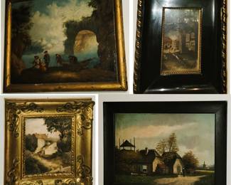 Framed oil on board artworks