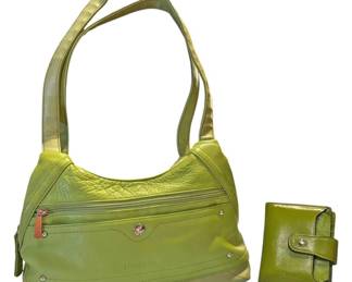 Green Leather Stone Co. Purse Plus