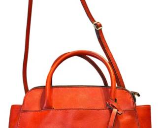 London Fog Blood Orange Leather Handbag
