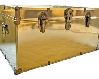 Brass Tone Steam Trunk