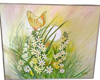 Large Canvas Painting Signed ANDERSON